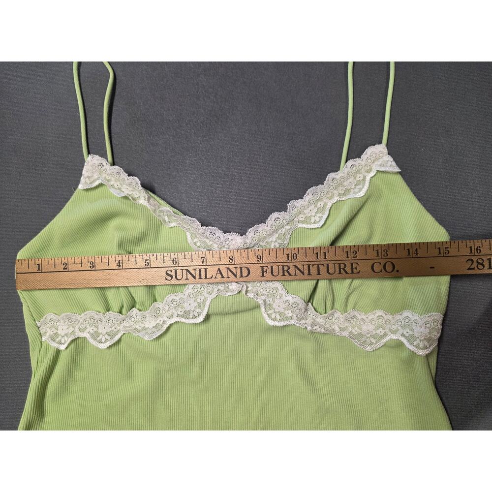 Shein Sage Green Ribbed Lace Trim Cami Tank Top Womens XL Layer Versatile - Picture 4 of 6